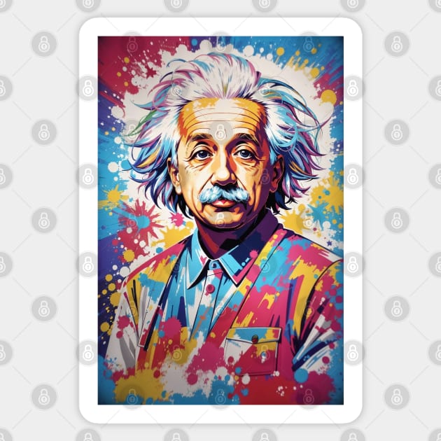 Albert Einstein Sticker by CatCoconut-Art